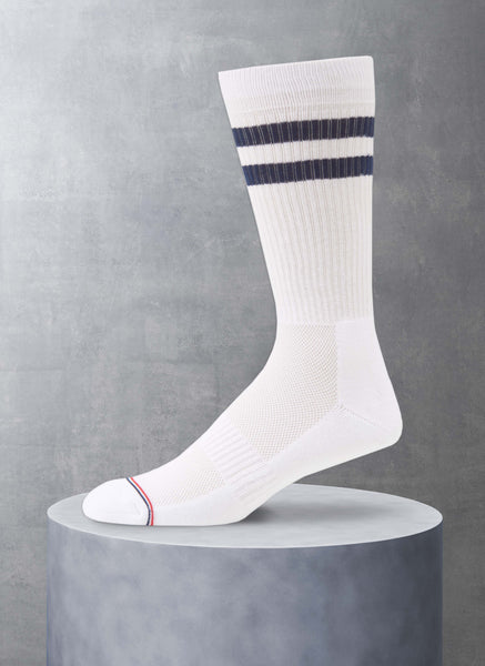 Red & Blue Striped Athletic Socks