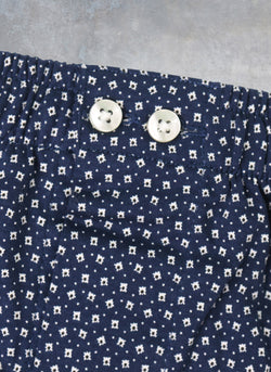 The Perfect 2-Button Knit Boxer in Dark Navy Pattern