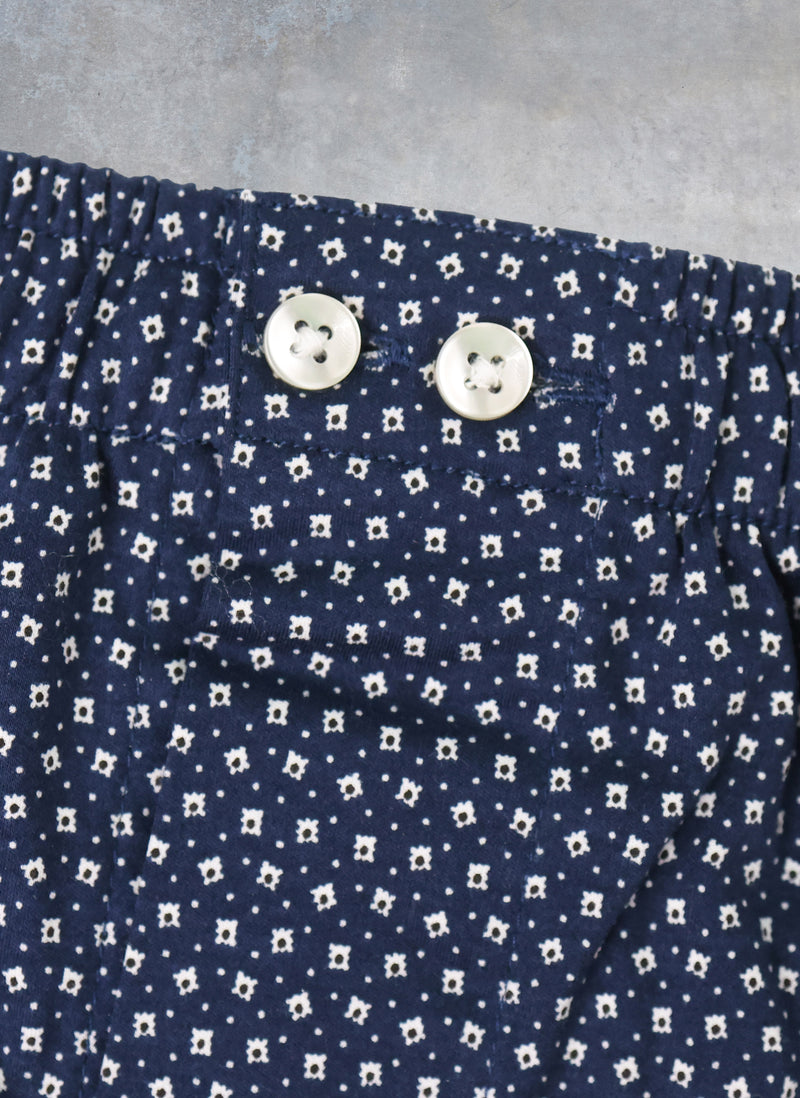 The Perfect 2-Button Knit Boxer in Dark Navy Pattern