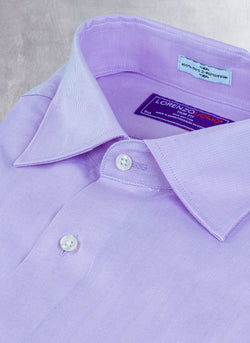 collar of Maxwell in Solid Lavender Twill Shirt 