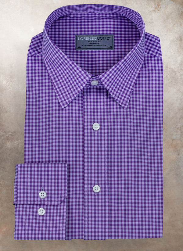 William Fullest Fit Shirt in Shades of Purple Gingham