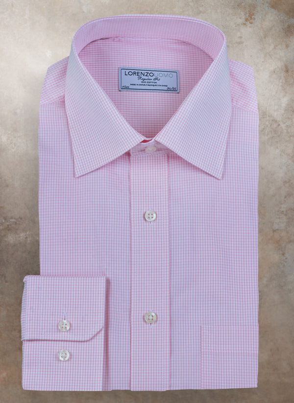 William Fullest Fit Shirt in Light Pink and White Check