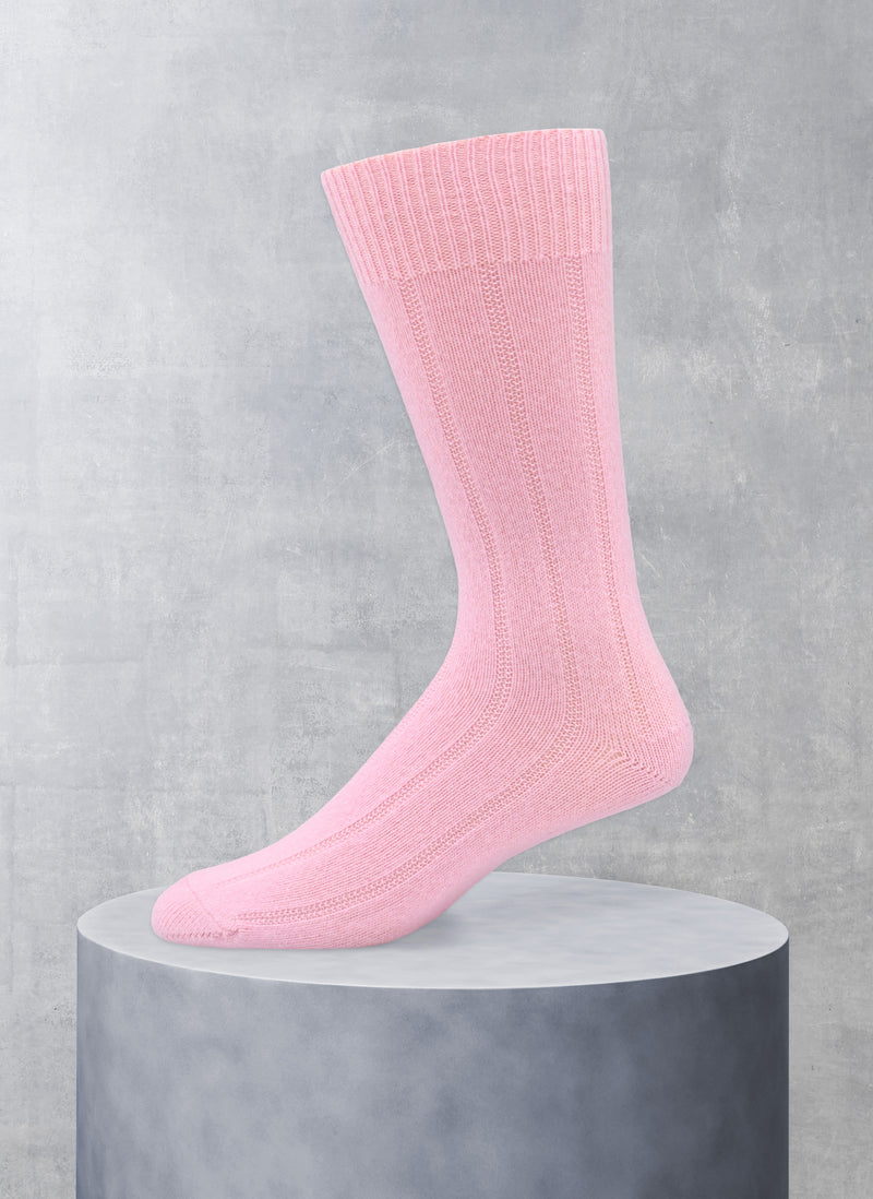 75% Cashmere Rib Sock in Light Pink