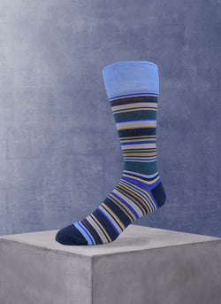 Multi Stripe Sock in Periwinkle