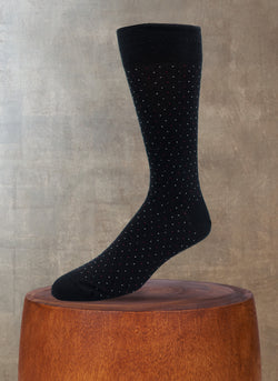 Merino Wool Pin Dot Sock in Black