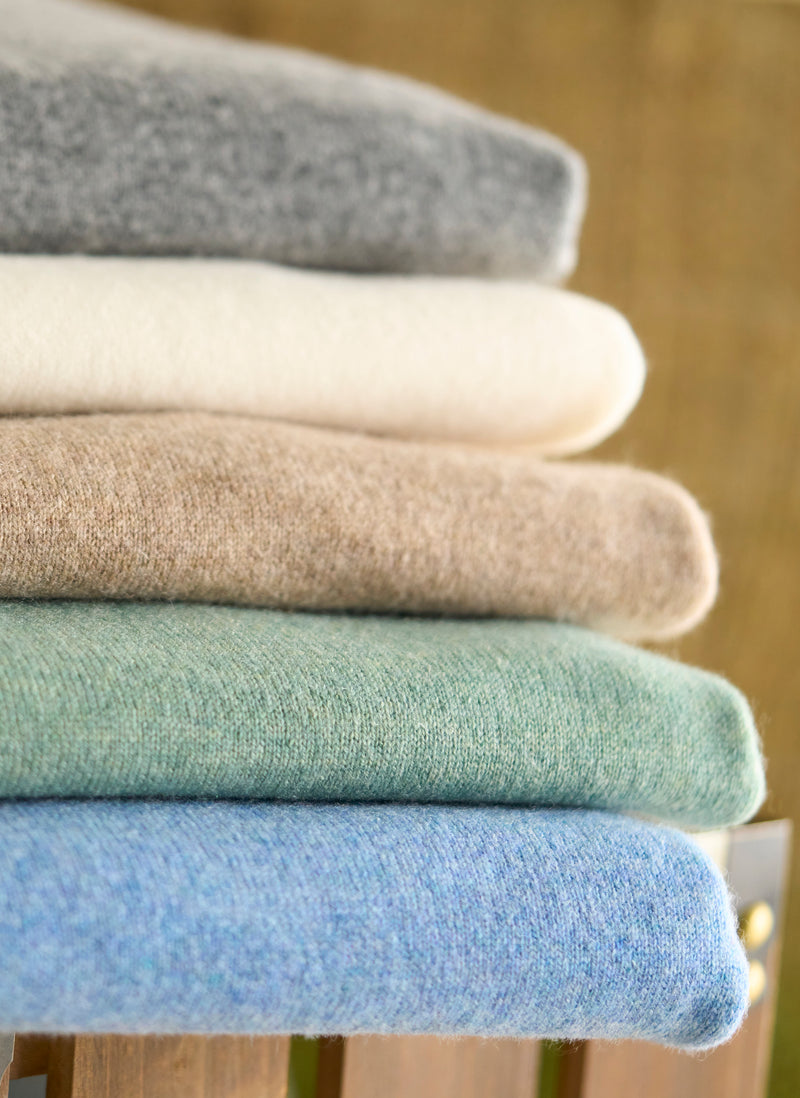 Grouping of luxurious Madison quarter zip cashmere sweaters