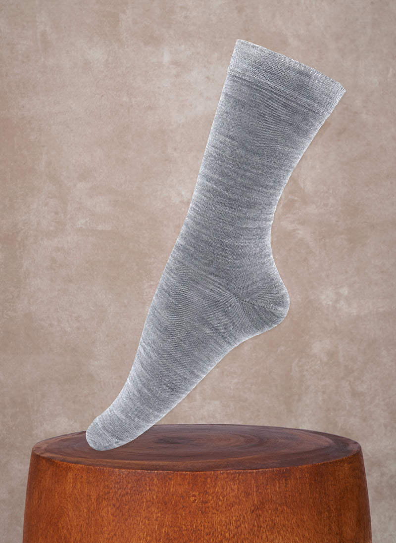 Men's 100% merino wool ribbed socks - Dark grey