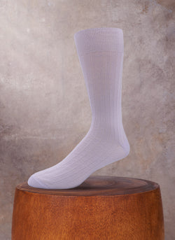 100% Cashmere Crew Sock in Lavender