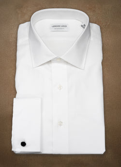 Alexander in White Nano Grid Textured French Cuff Shirt