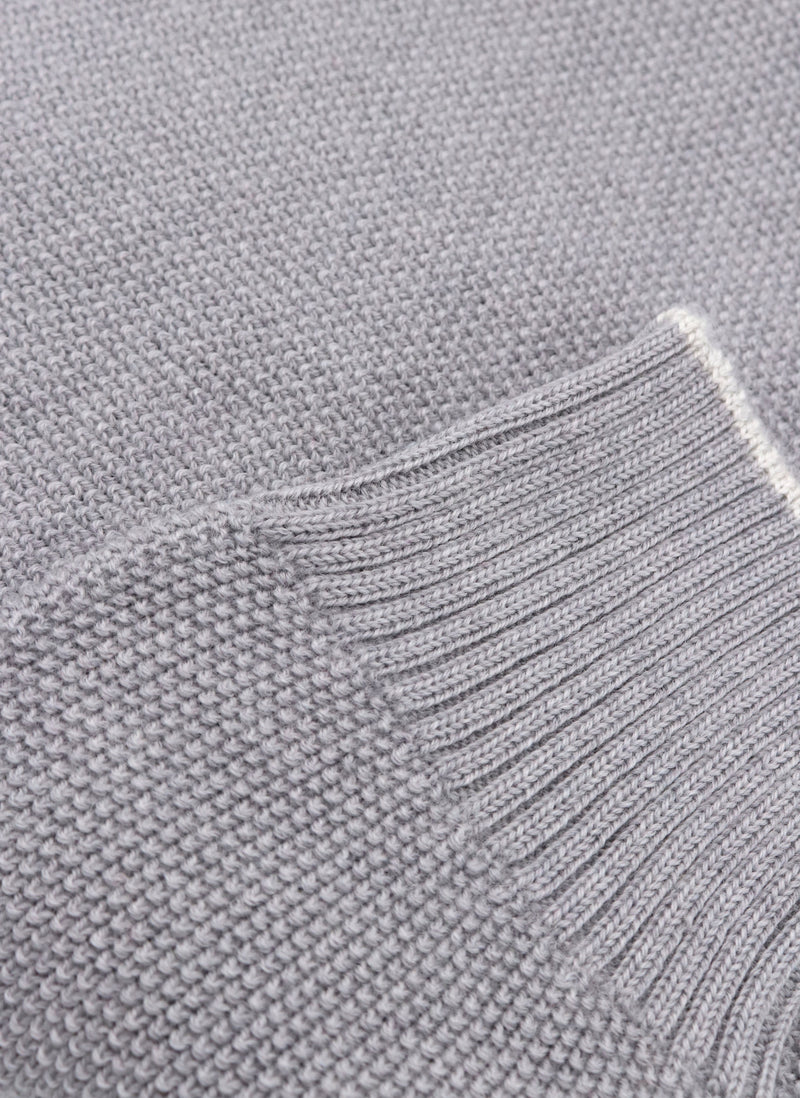 Light gray turtleneck in pure Merino wool - Gray