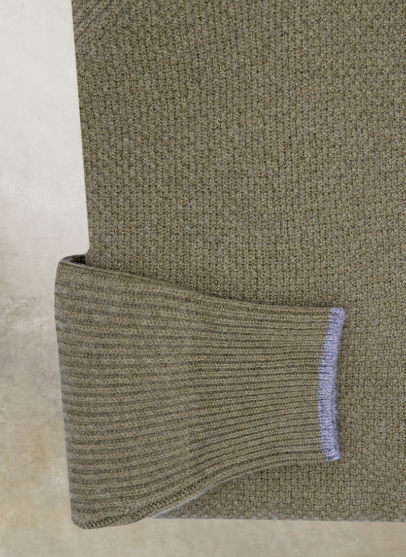 Collar Men's Bolzano Raglan Turtleneck Sweater in Olive