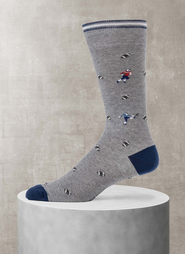 Vintage Hockey Player Sock in Light Grey