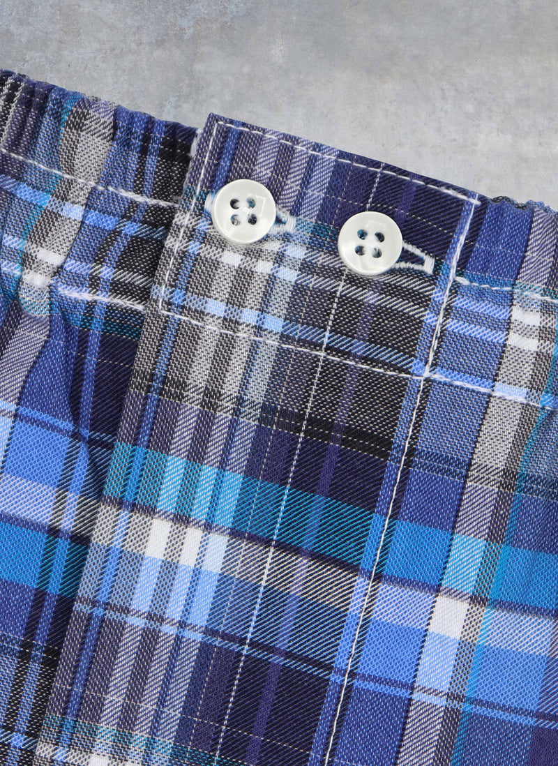 Men's Designer Underwear, Slim-Fit Boxers Blue/Green Tartan Plaid