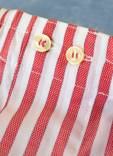 The Perfect Fashion Boxer Short in Red and White Textured Stripes ...