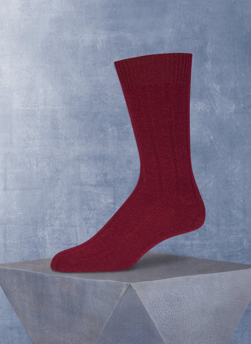 Cashmere Ribbed Socks - Classic Red