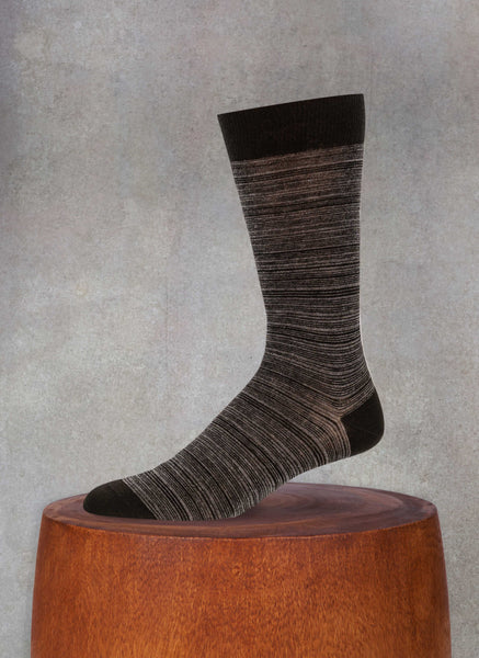 Merino Wool Thin Stripe Sock in Black and Charcoal – Lorenzo Uomo