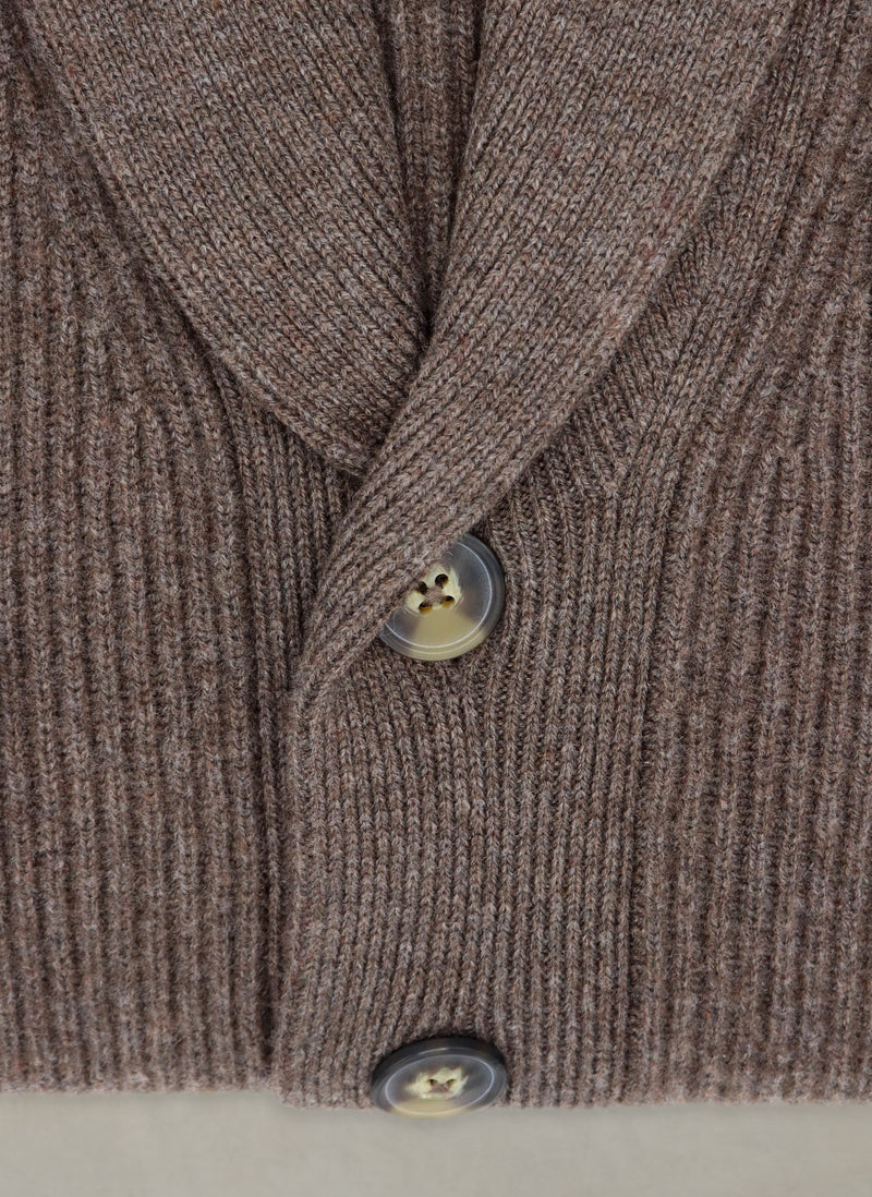 Men's Telluride Cashmere Rib Button Cardigan Sweater in Ranch