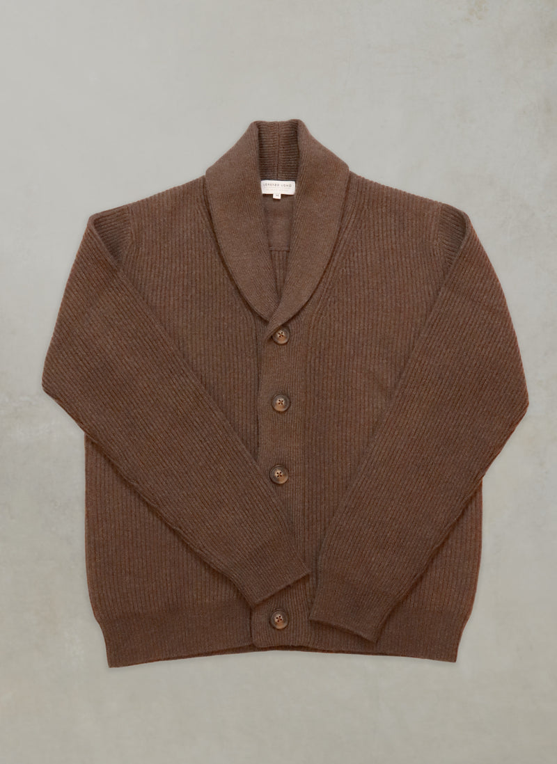 Men's Telluride Cashmere Rib Button Cardigan Sweater in Ranch