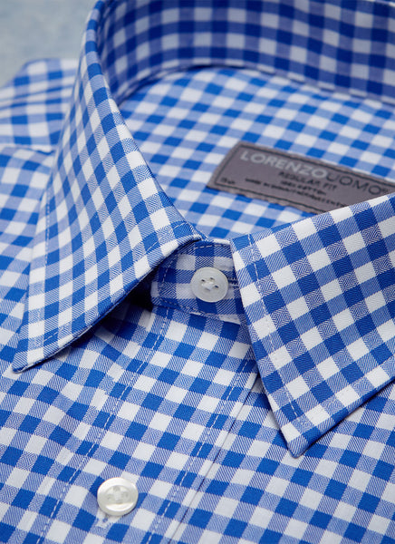William Fullest Fit Shirt in Blue Check – Lorenzo Uomo
