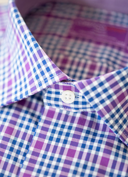 Maxwell in Blue and Purple Gingham Shirt – Lorenzo Uomo