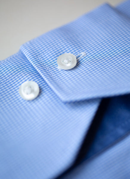 Maxwell in Light Blue Mini Gingham Shirt – Lorenzo Uomo