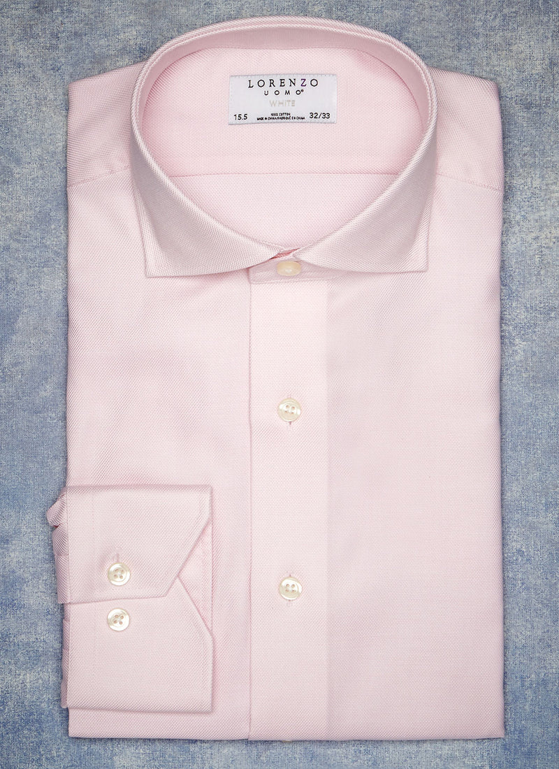 Liam in Textured Pink Shirt Uomo Lorenzo –