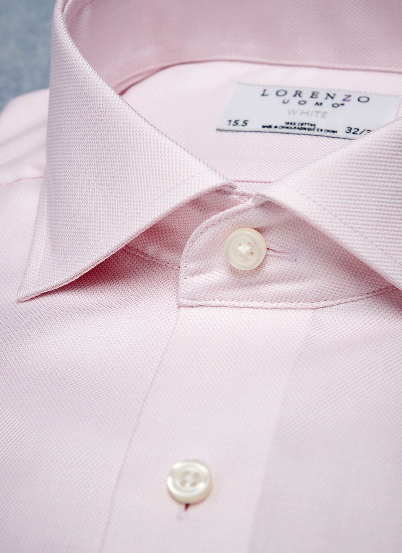 Liam in Lorenzo Uomo Textured – Pink Shirt
